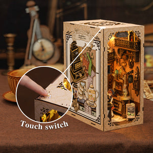 Grandfather's Antique Store DIY book nook kit detail of antique props and furniture
