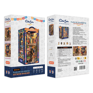Plaza de los Muertos book nook kit assembled with multi-color LED glow