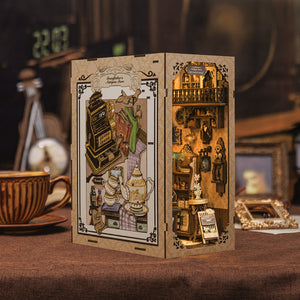 Grandfather's Antique Store DIY kit main view with vintage collectibles and warm light