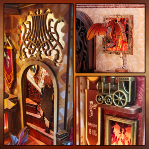 Flame Common Room DIY miniature fantasy study kit detail view