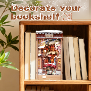 Kyoto Snow Whisper miniature Japanese winter scene bookshelf insert