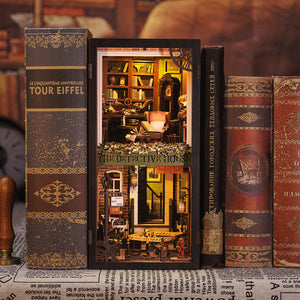 Rose Detective Agency DIY book nook kit — Victorian detective office with LED lighting