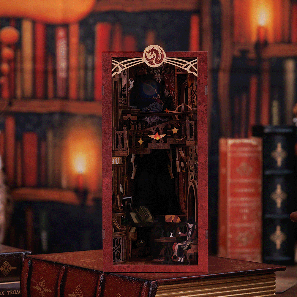 NookSaga DIY Book Nook Kit (Flame Common Room)
