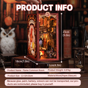 Flame Common Room miniature kit assembled at angle showing full interior