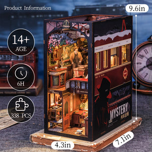 Train Mystery miniature train mystery scene with warm amber glow assembled