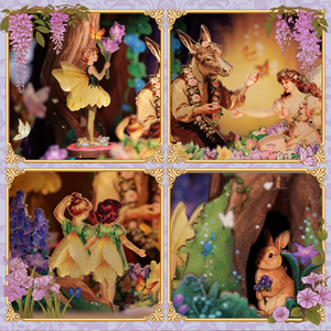 A Midsummer Night's Dream miniature kit assembled at angle full scene view