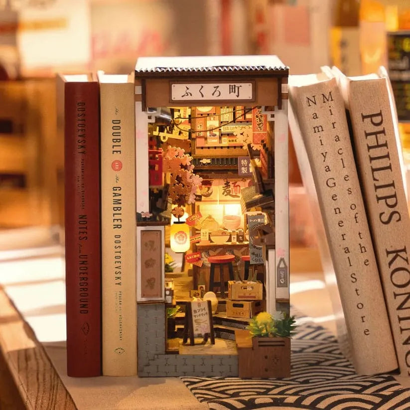 Sakura Wine Alley DIY Book Nook Kit | Japanese Street Diorama with LED Lighting