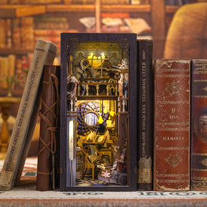 Nebula Common Room DIY book nook kit celestial study with cool LED lighting