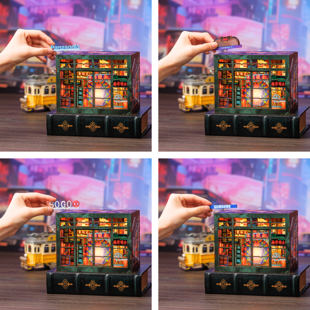 NookSaga DIY Book Nook Kit | Hongkong Neon Night
