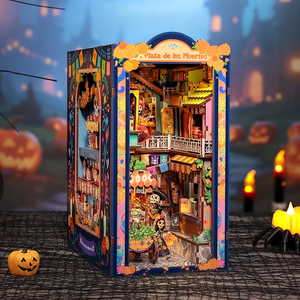Plaza de los Muertos miniature kit detail showing sugar skull decorations