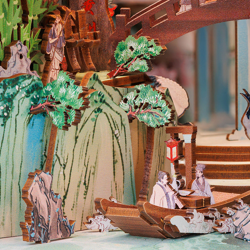 Su Dongpo's Life DIY kit components and wooden pieces layout