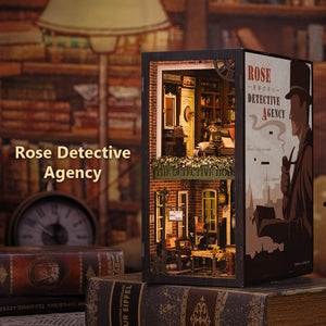 Rose Detective Agency miniature detective office interior with magnifying glass props