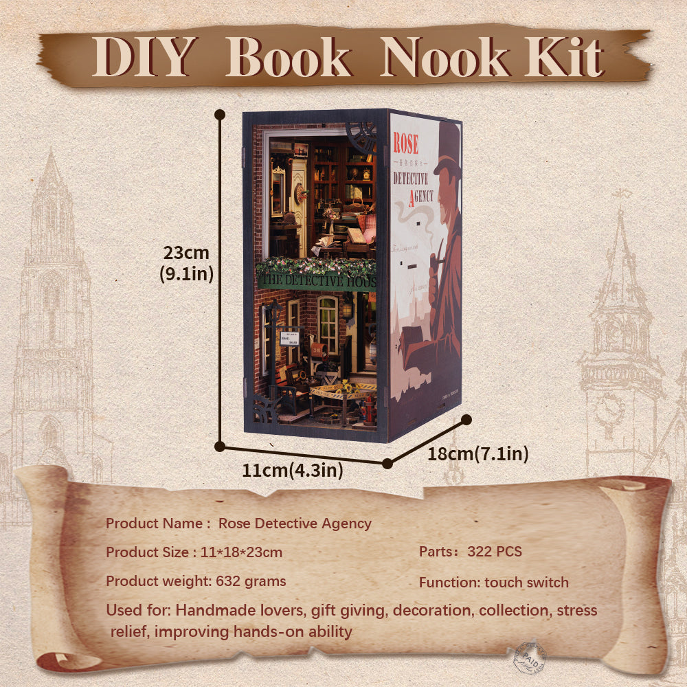 Rose Detective Agency miniature Victorian detective scene assembled full view