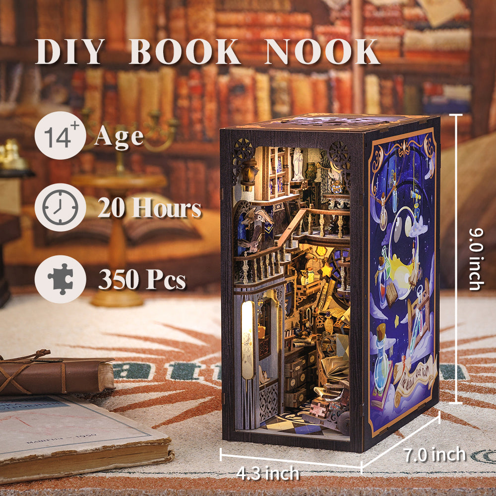 Nebula Common Room DIY kit night view with cool-toned cosmic LED glow