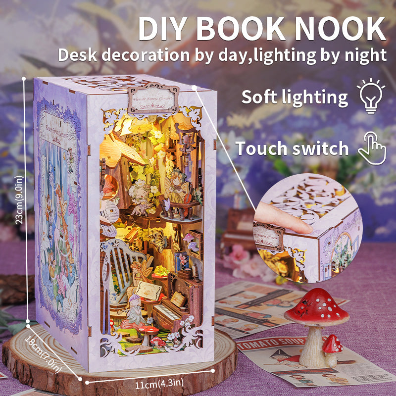 NookSaga DIY Book Nook Kit|Flower Forest Concert