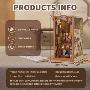Ink Rhyme Bookstore miniature Chinese scholar room bookshelf insert display