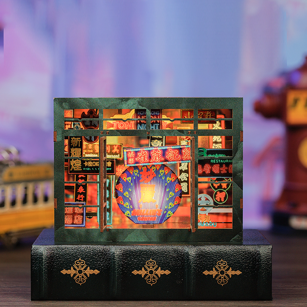 NookSaga DIY Book Nook Kit | Hongkong Neon Night