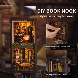 Rose Detective Agency DIY kit assembled showing Victorian study with warm amber light